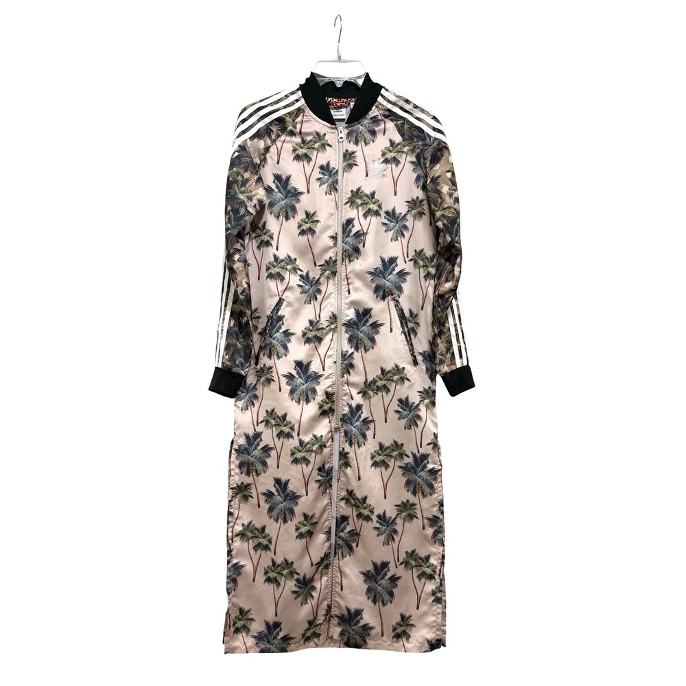Adidas Originals x FARM Rio Women Palm Tree Print Longline Track Jacket XS